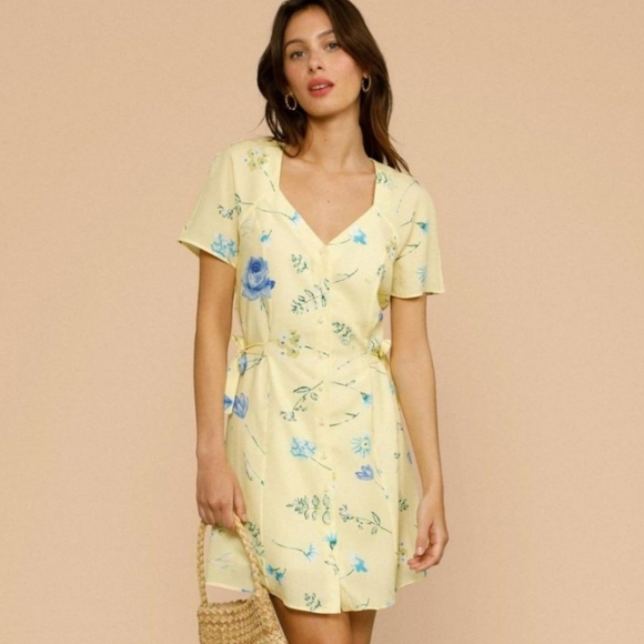 Rouje Renata Mini Dress Floral Button Lined Size 34 US 2 - Picture 1 of 8